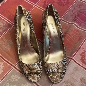 Nine West peep toe wedges, size 8-1/2M